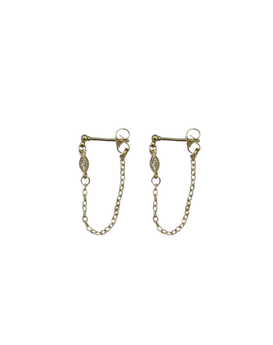 petite shimmer chain dangles